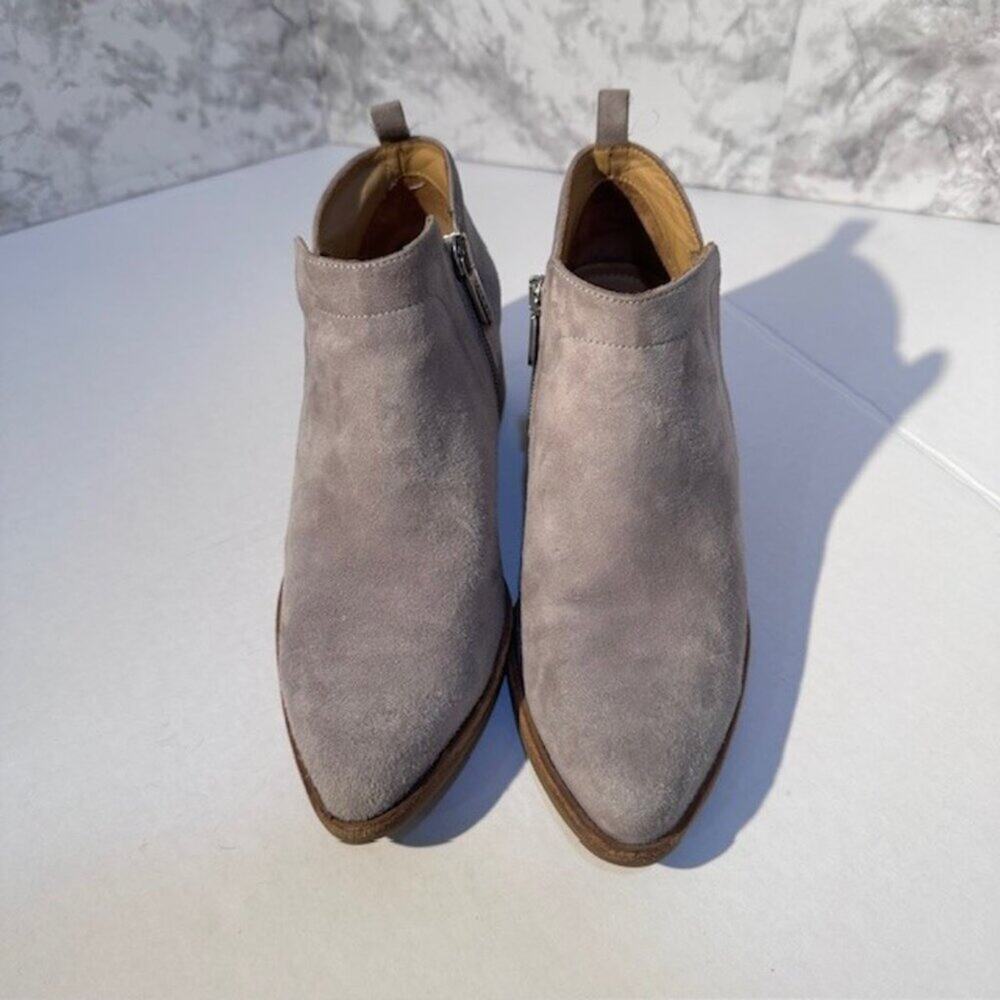 Italeau Italian Handcrafted Grey Suede Booties – Zippered – Size 37 (US 6.5–7)